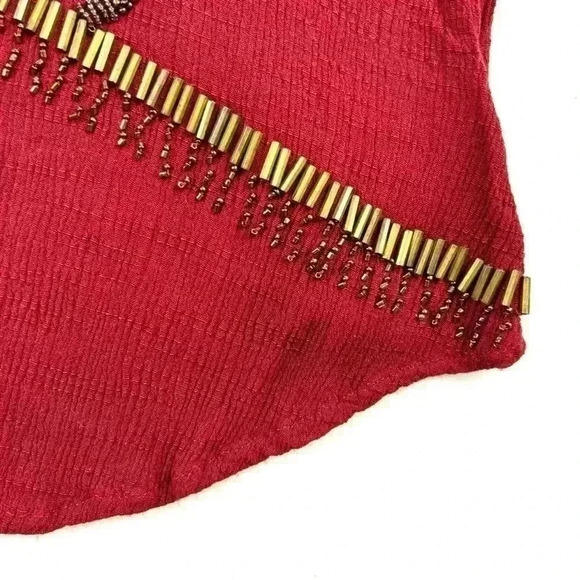 Dance & Marvel Maroon Embellished Crop Neck Open Back Sleeveless Crop Top Size M - Picture 4 of 13